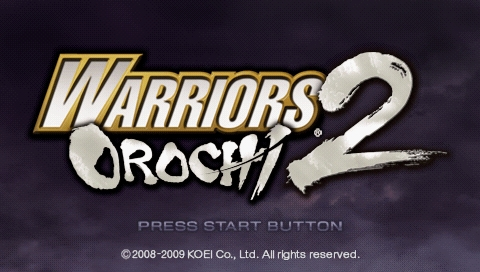 Warriors Orochi 2 title screen for PSP